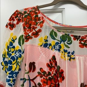 BEAUTIFUL dress! Sheer overlay with velvet flowers